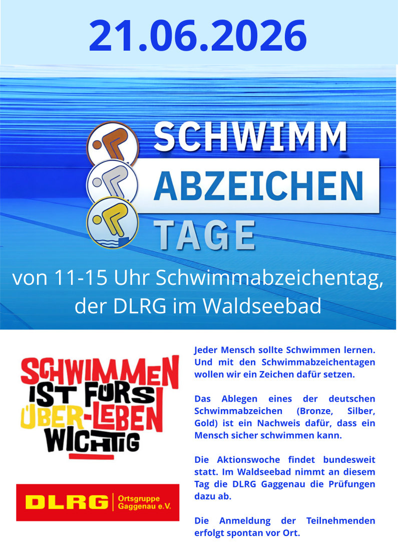 Plakat Schwimmanzeichentag